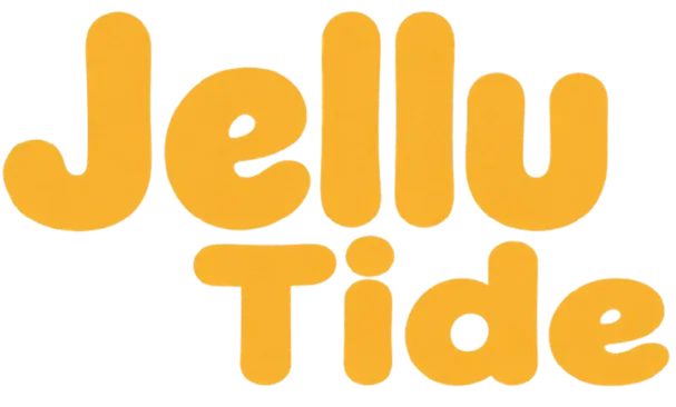 The orange Jellu Tide wordmark